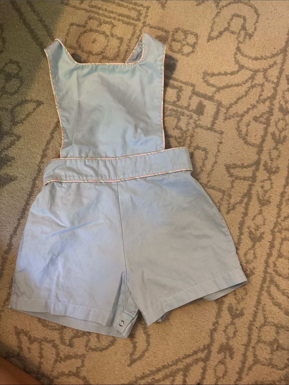 Light Blue Sailor-Style Short Overalls